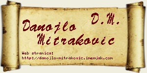 Danojlo Mitraković vizit kartica